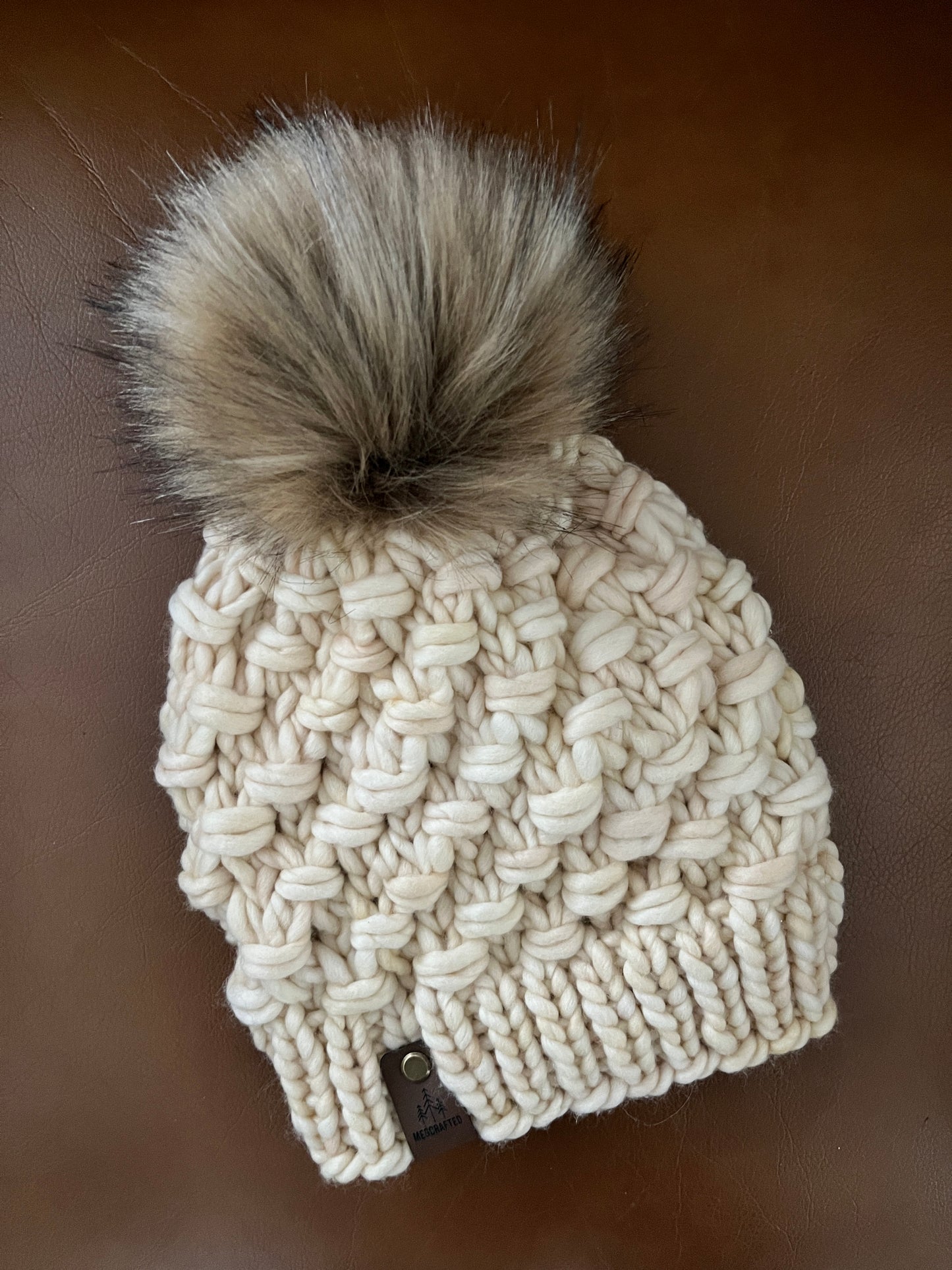 Merino Wool Knitted Hat - Tula in Ivory