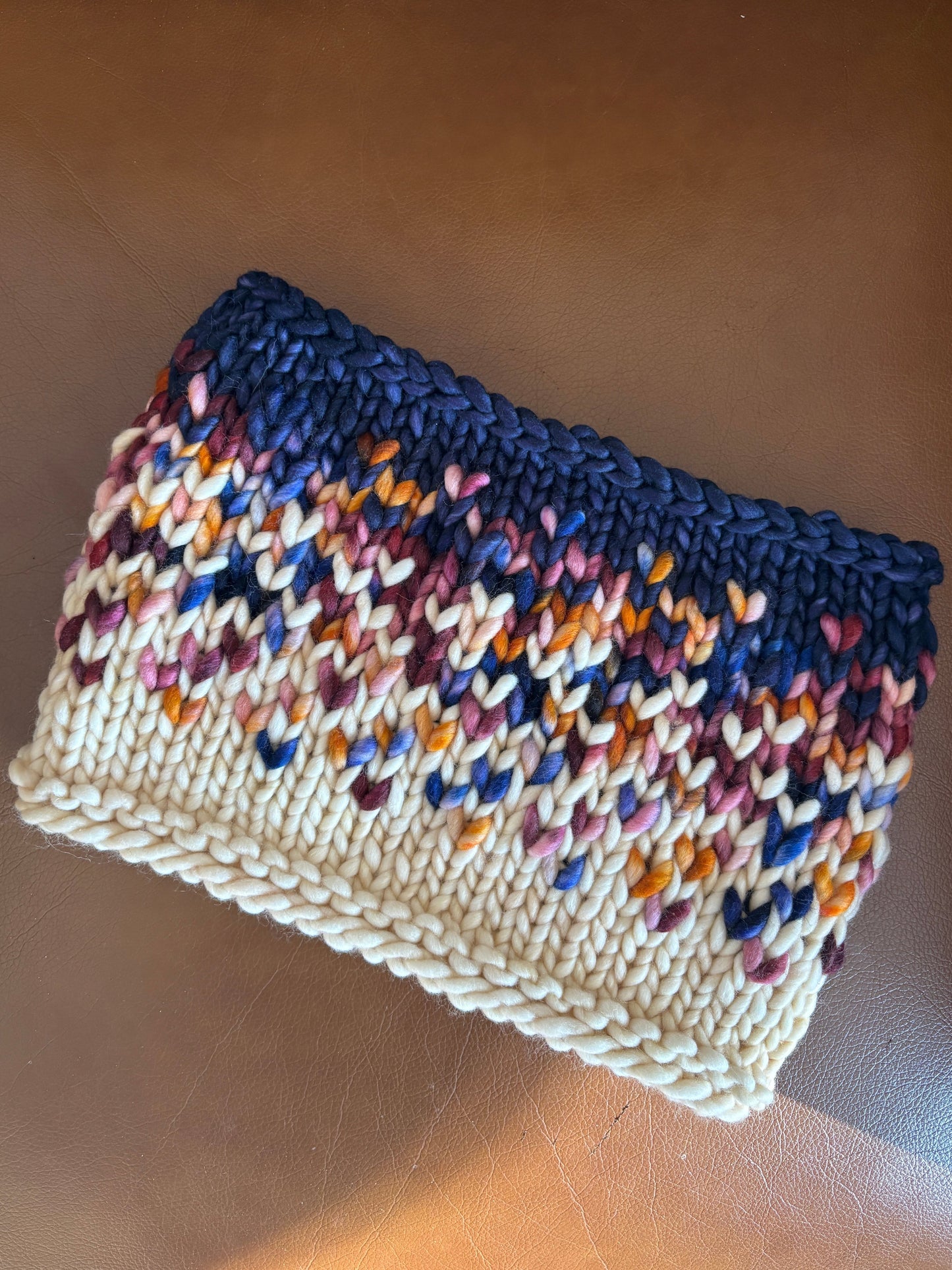 Merino Wool Chunky Knit Cowl - Campfire