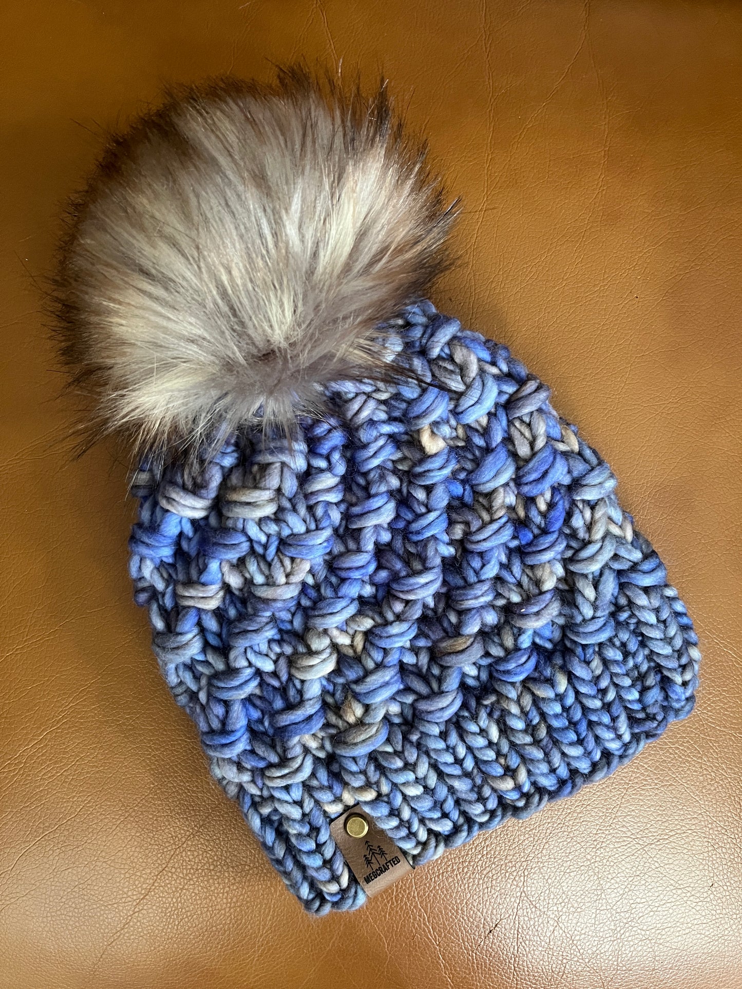 Merino Wool Knitted Hat - Tula in Dusty Blue