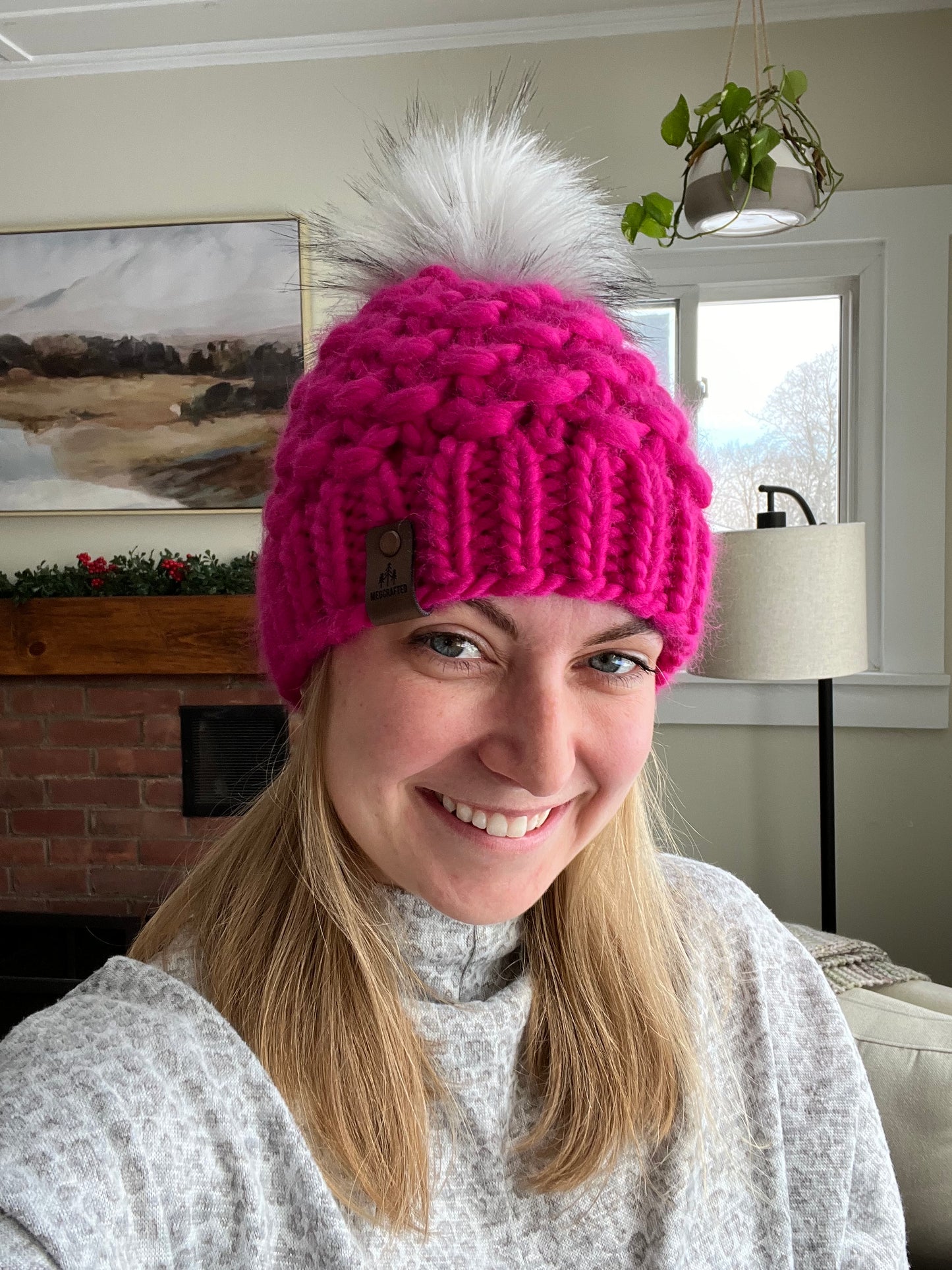 Peruvian Wool Knitted Hat - Tula in Hot Pink