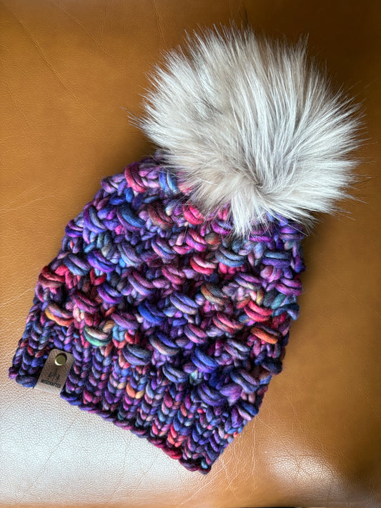 Merino Wool Knitted Hat - Tula in Northern Lights