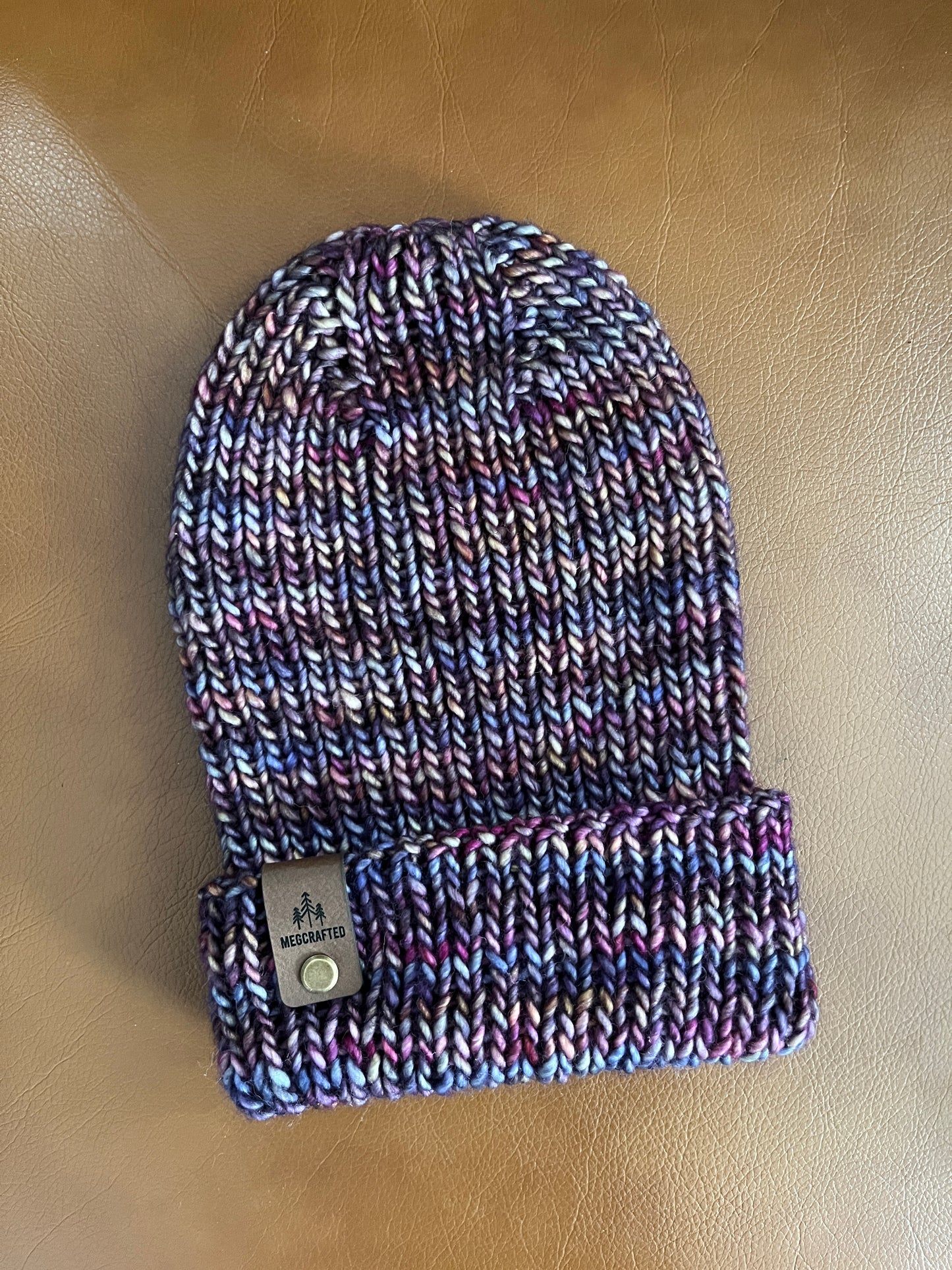 Merino Wool Knitted Hat - Wildwood in Purple Multi