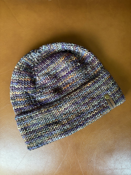 Merino Wool Knitted Jake Beanie - Grey Multi