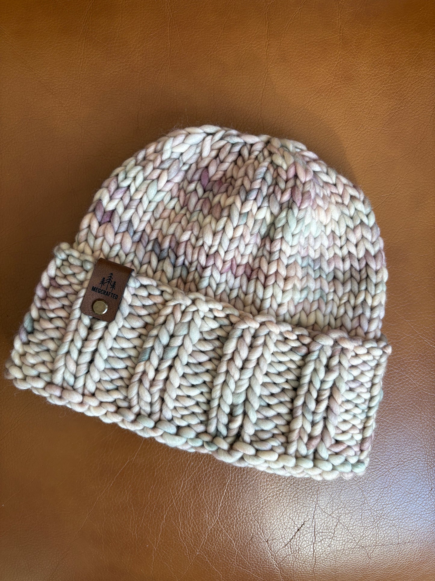 Merino Wool Knitted Hat - Ella in Whole Grain
