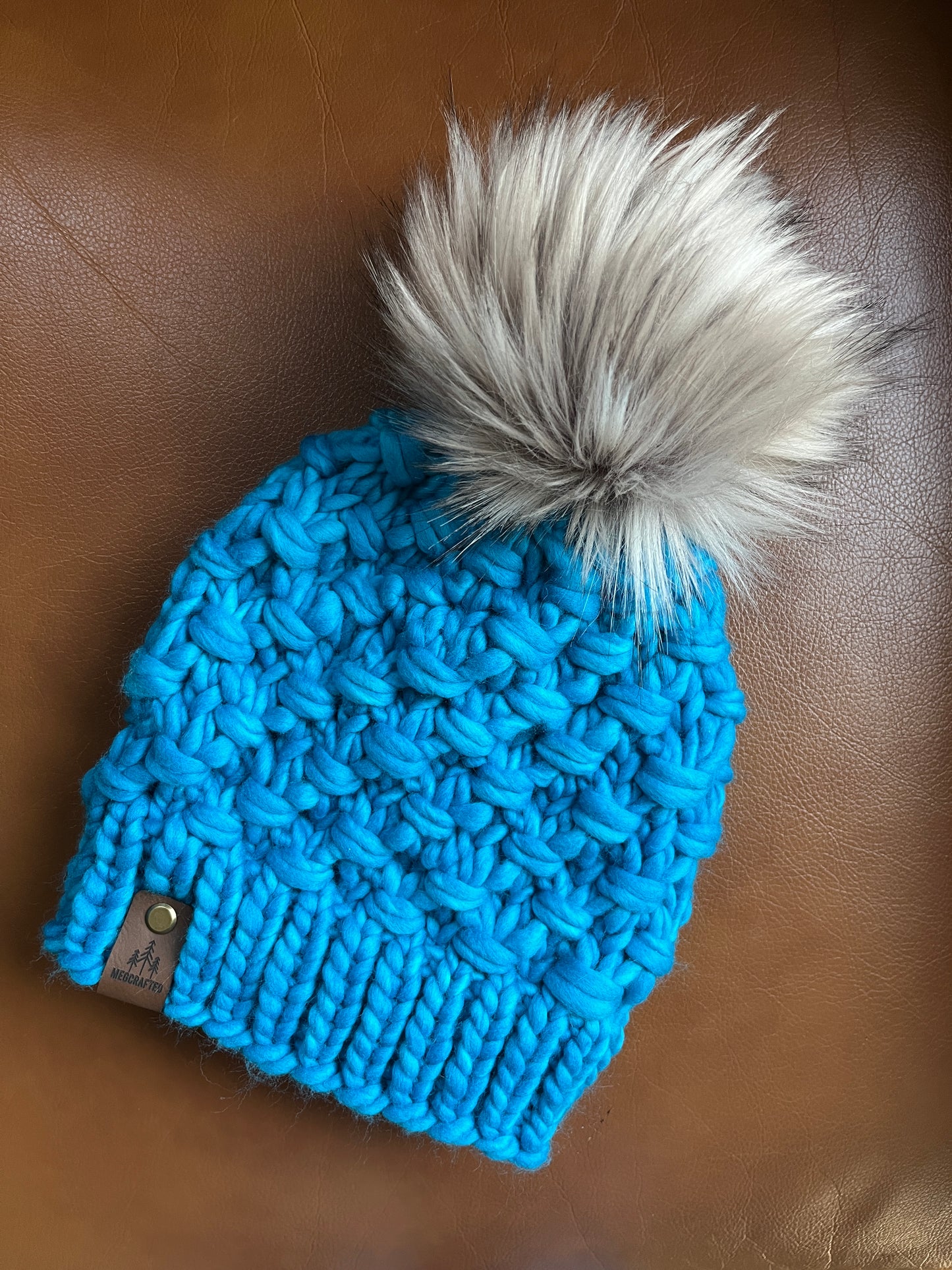 Merino Wool Knitted Hat - Tula in Cyan