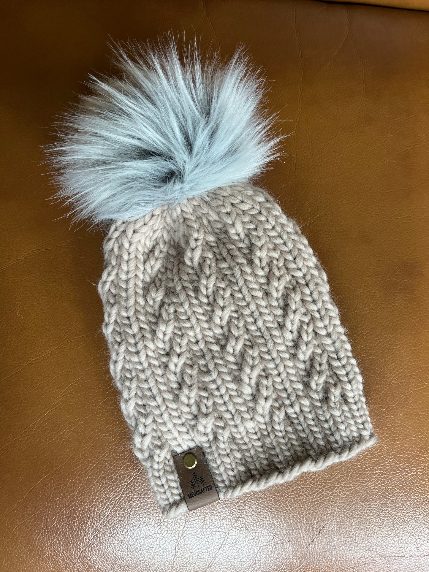 Peruvian Wool Knitted Hat - Spindrift in Beige