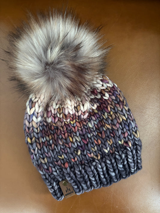 Merino Wool Knitted Hat - Sunrise in Aurora