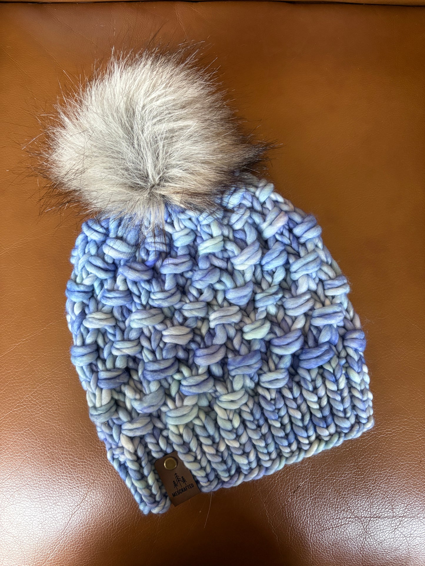 Merino Wool Knitted Hat - Tula in Aquamarine