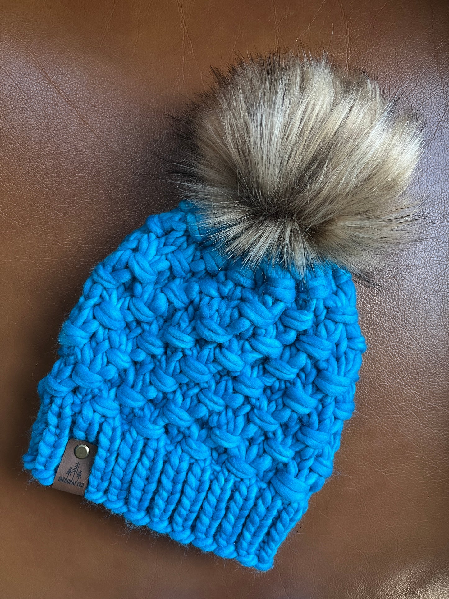 Merino Wool Knitted Hat - Tula in Cyan