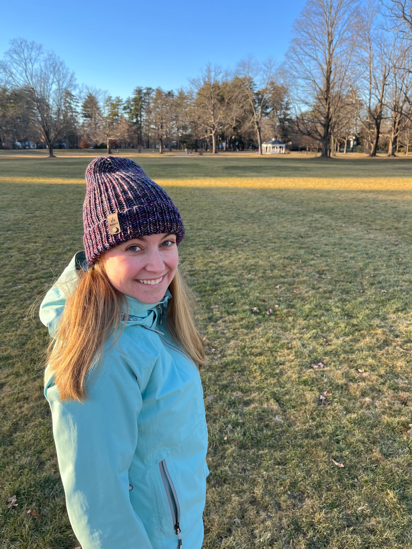 Merino Wool Knitted Hat - Wildwood in Purple Multi