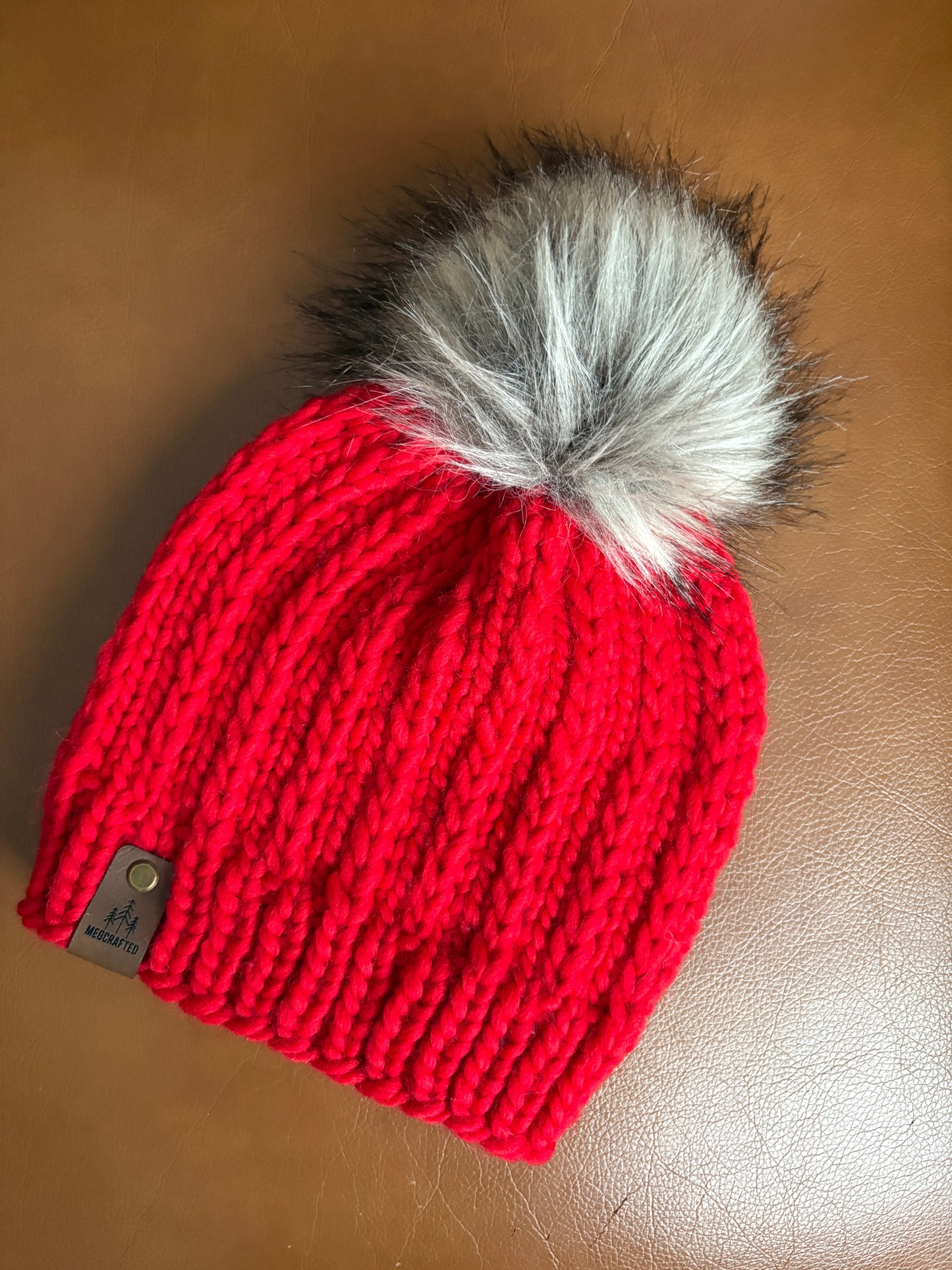 Peruvian Wool Knitted Hat - Aspen in Red