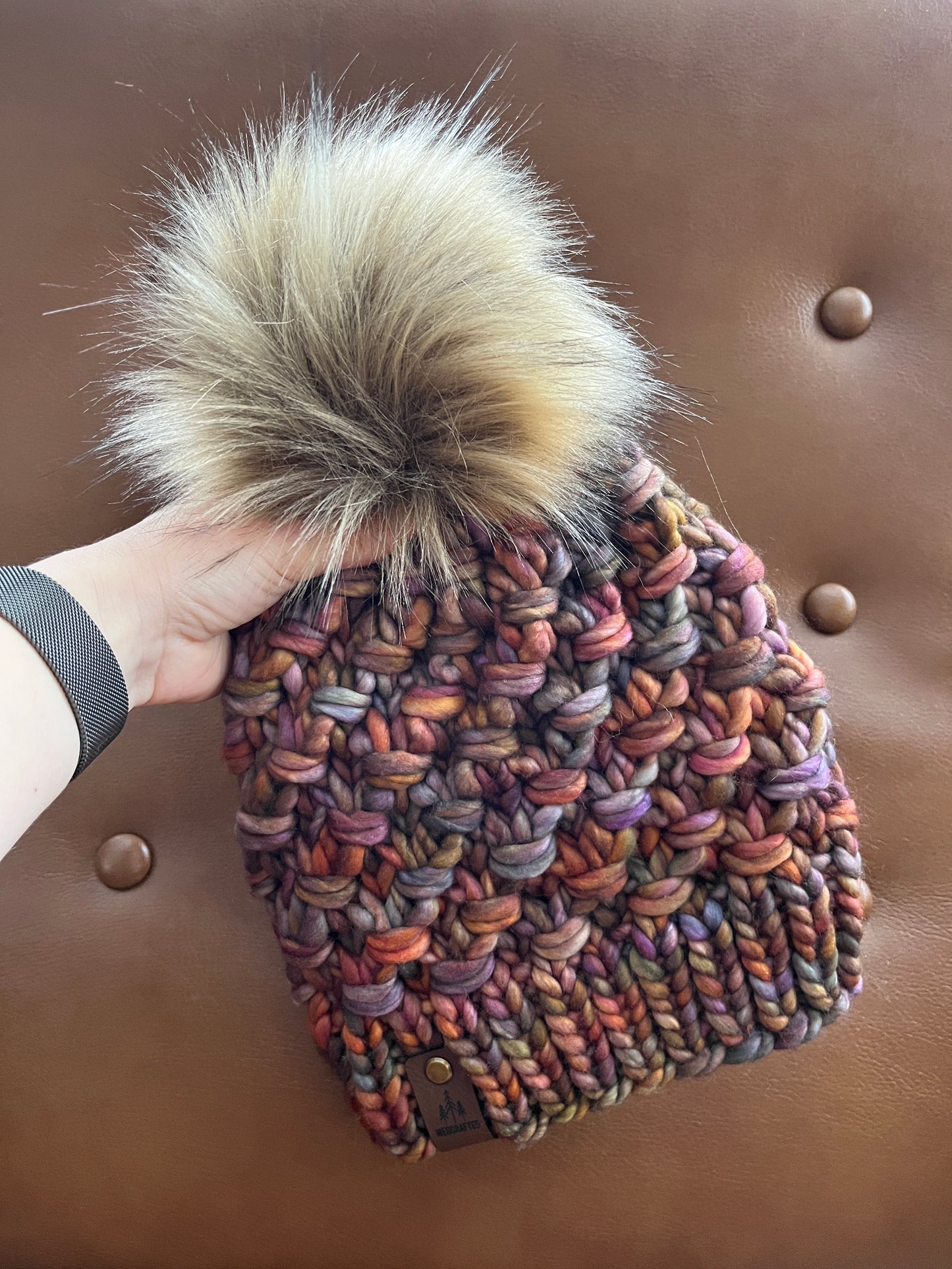 Merino Wool Knitted Hat - Tula in Warm Earth Tones