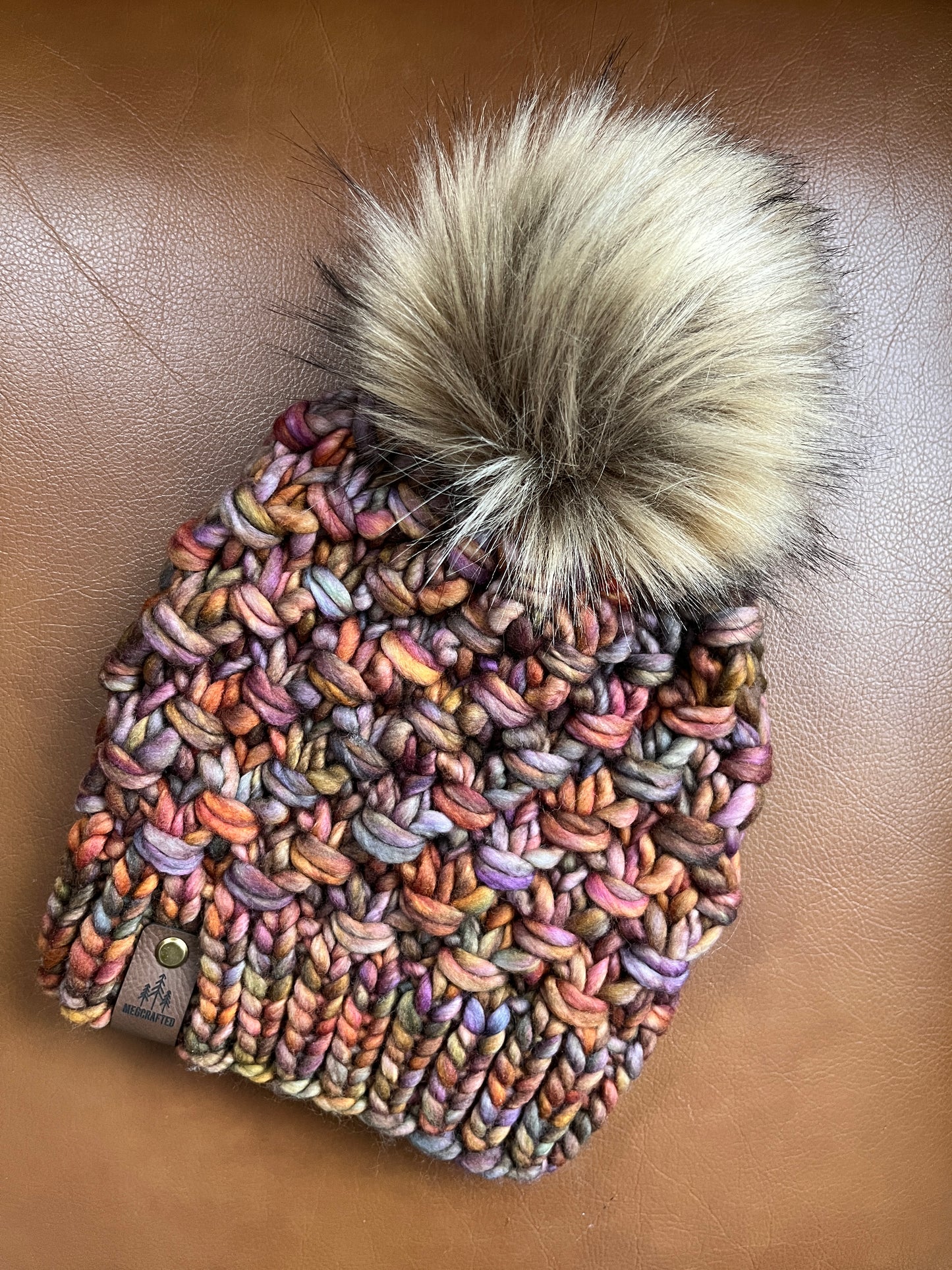 Merino Wool Knitted Hat - Tula in Warm Earth Tones