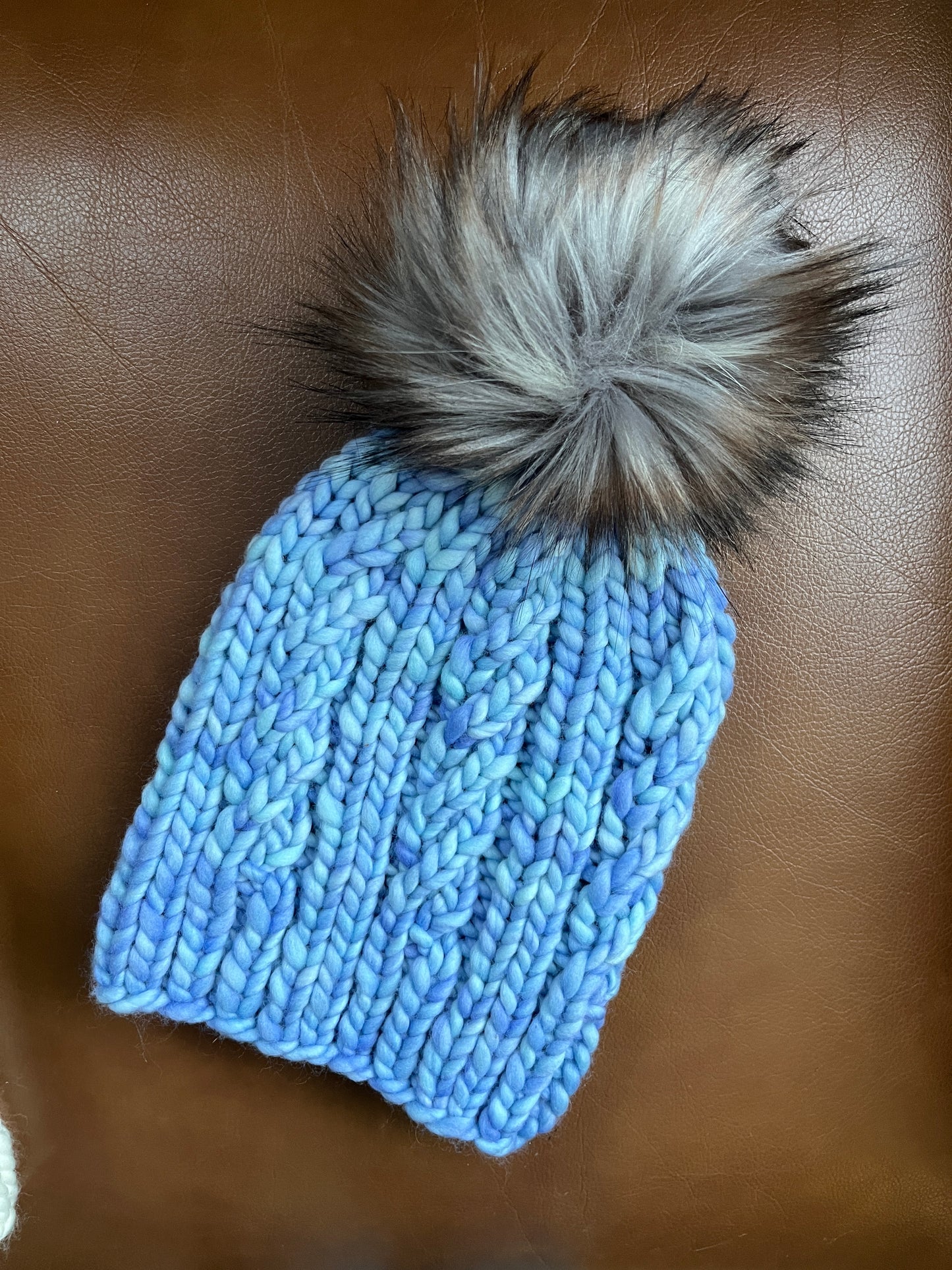 Merino Wool Knitted Hat - Spindrift in Aquamarine