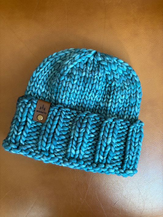 Merino Wool Knitted Hat - Ella in Teal