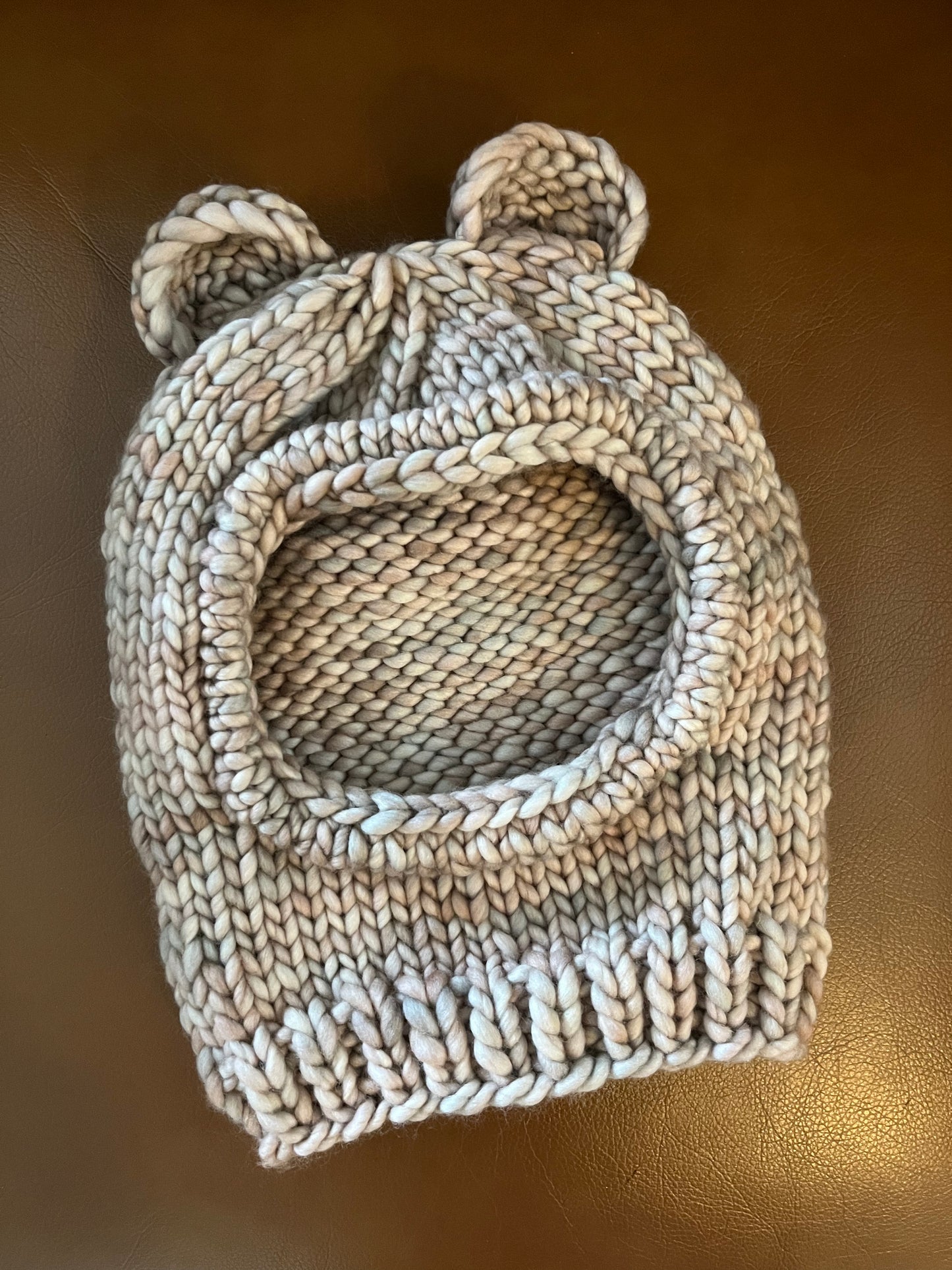 Merino Wool Bear Balaclava - Whole Grain