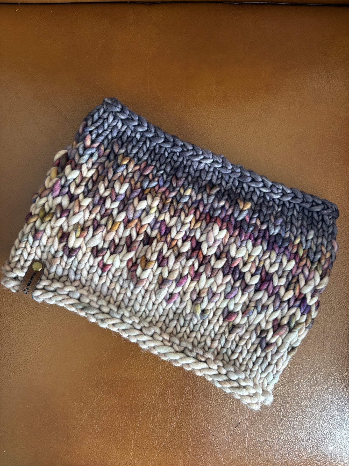 Merino Wool Chunky Knit Cowl - Auora