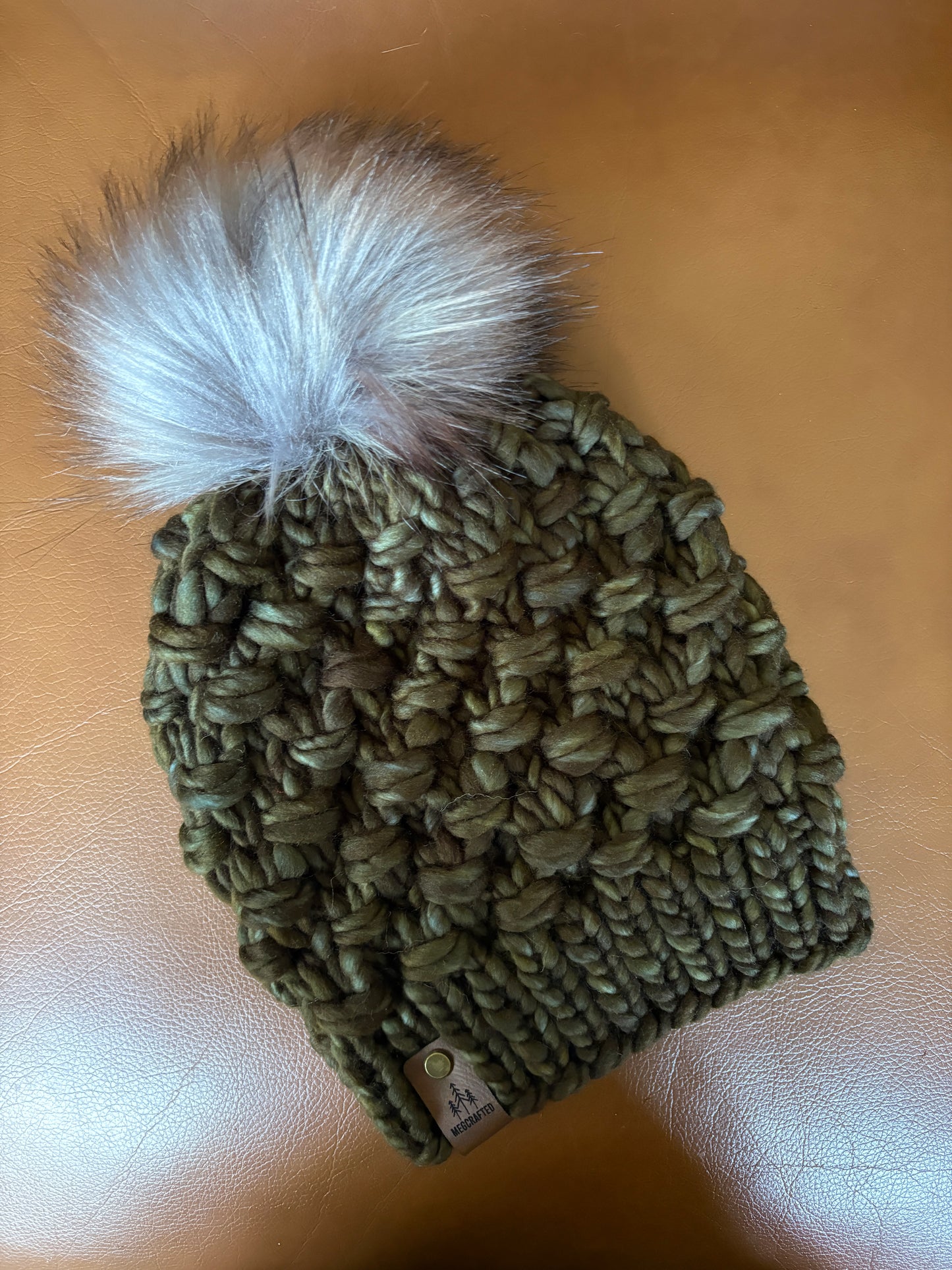 Merino Wool Knitted Hat - Tula in Olive