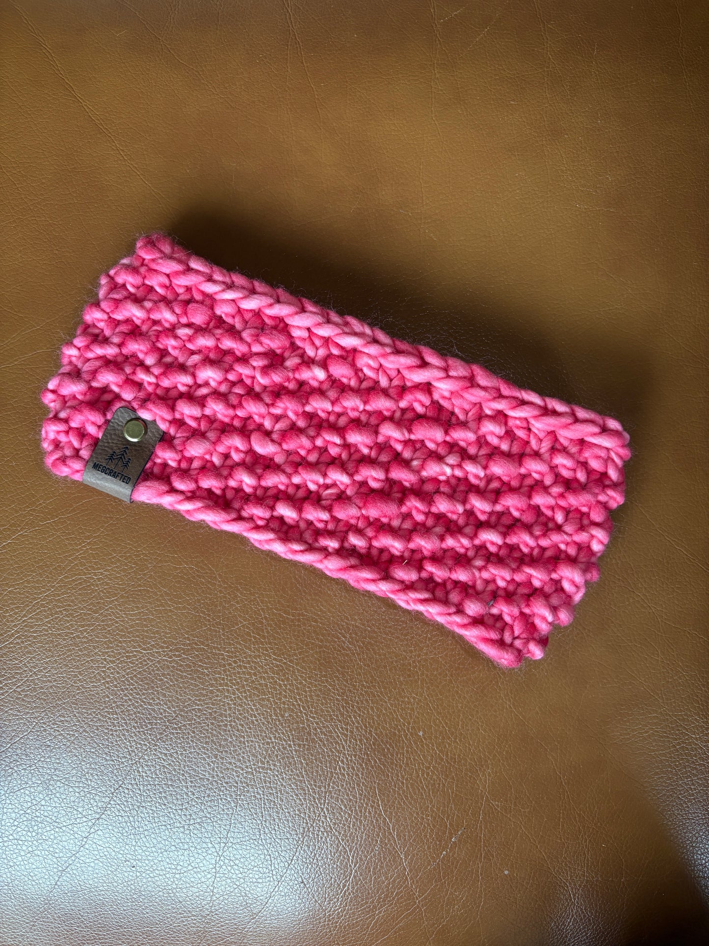 Merino Wool Knitted Granite Headband - Cactus Flower