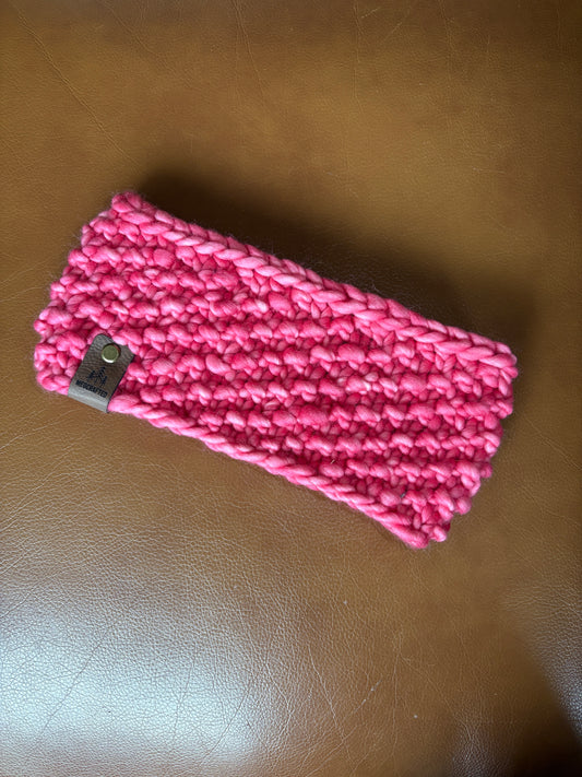 Merino Wool Knitted Granite Headband - Cactus Flower
