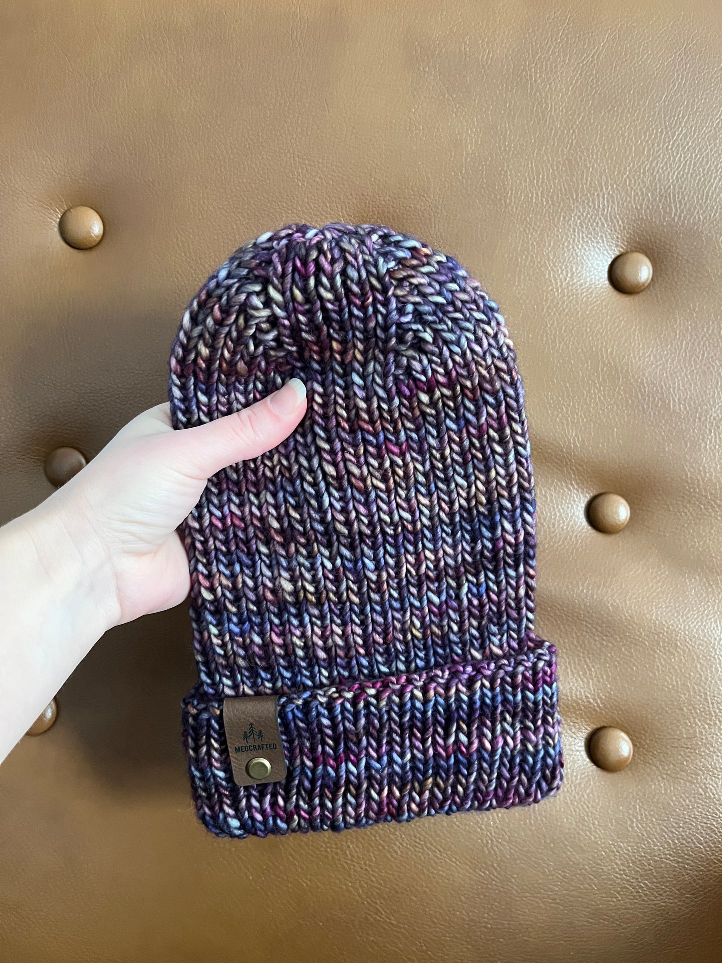 Merino Wool Knitted Hat - Wildwood in Purple Multi