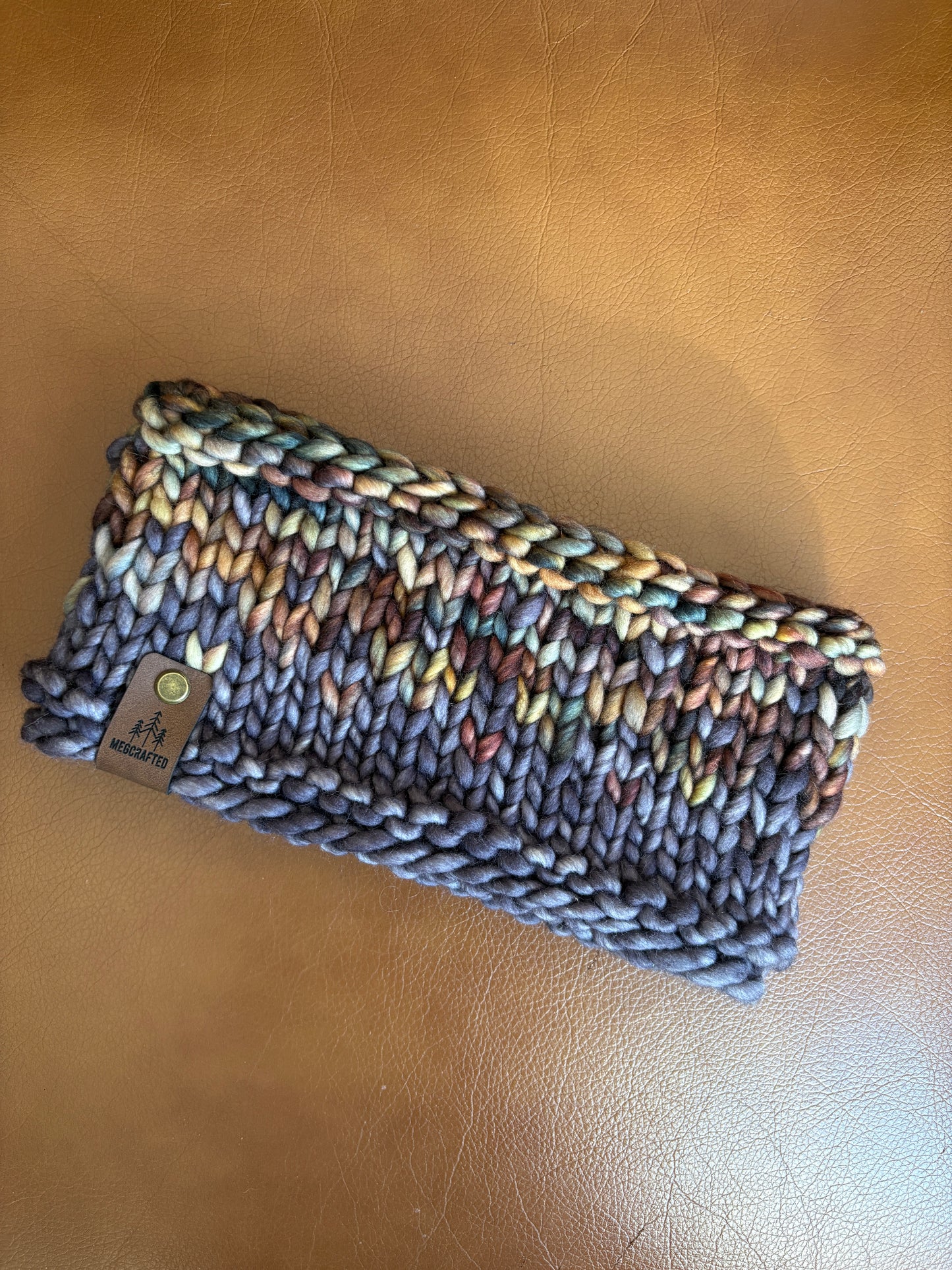 Merino Wool Knitted Headband - Primaveral in Grey/Woodland