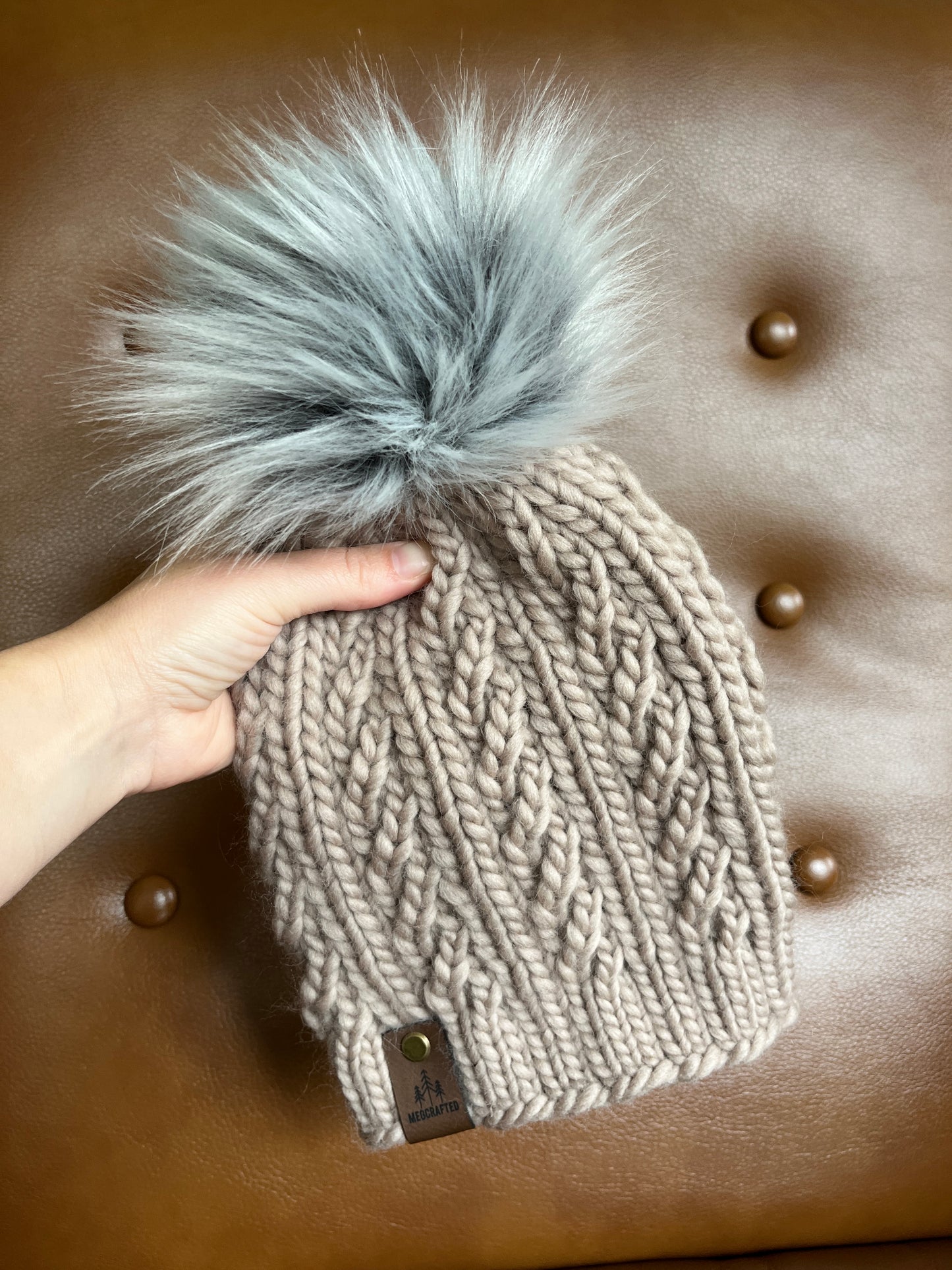 Peruvian Wool Knitted Hat - Spindrift in Beige