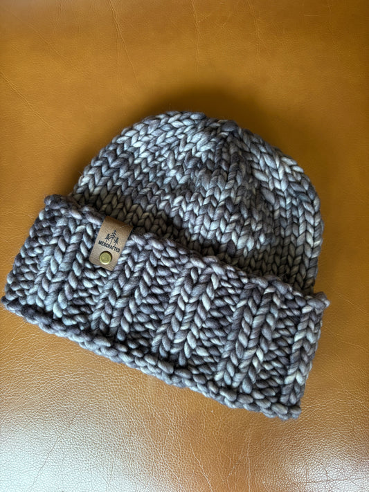 Merino Wool Knitted Hat - Ella in Dark Grey