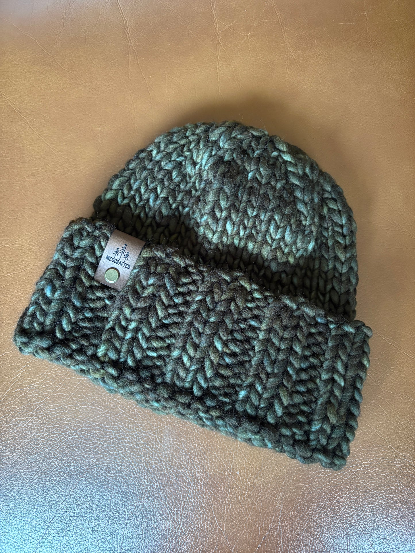 Merino Wool Knitted Hat - Ella in Olive