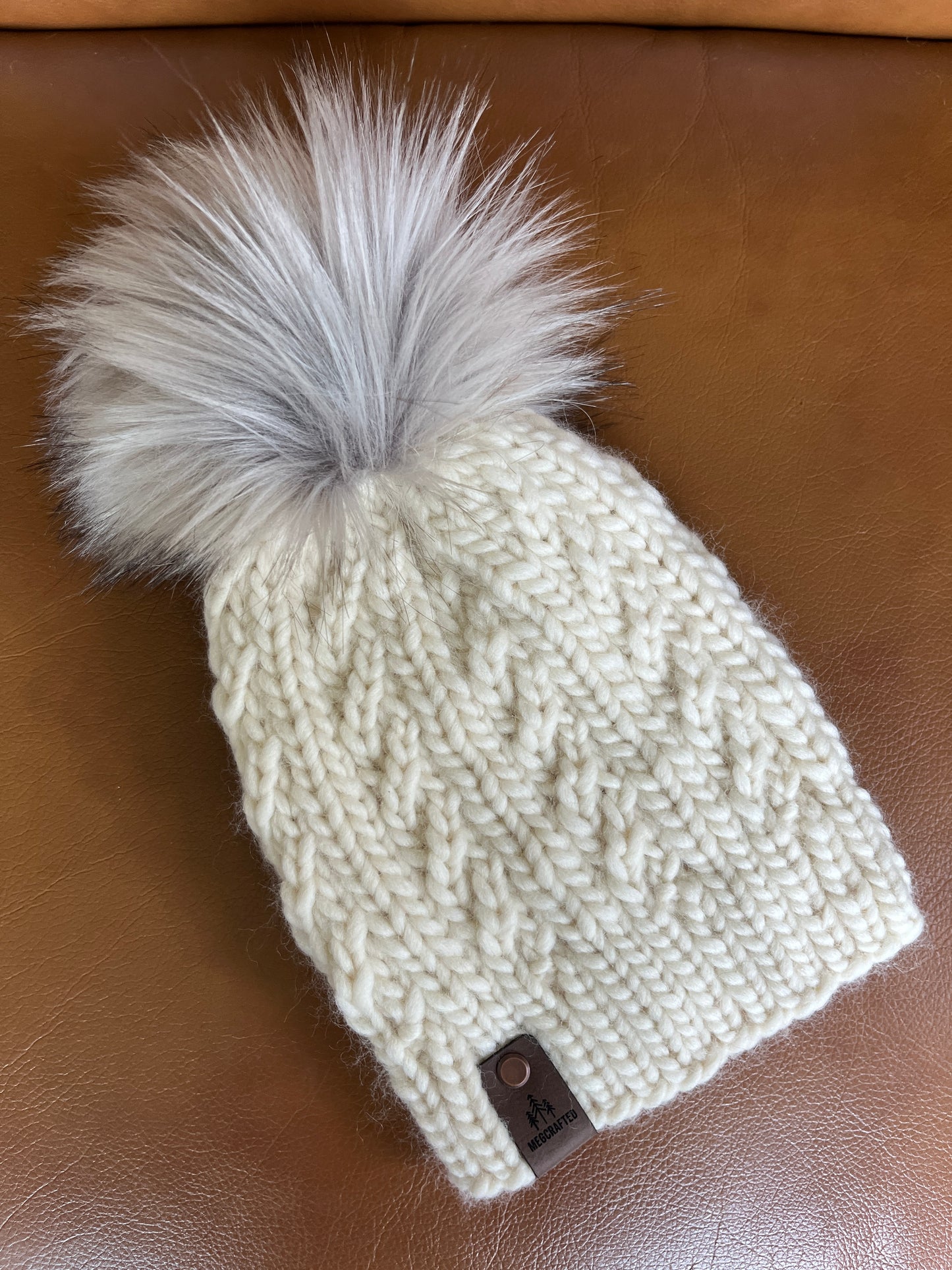 Peruvian Wool Knitted Hat - Spindrift in Cream