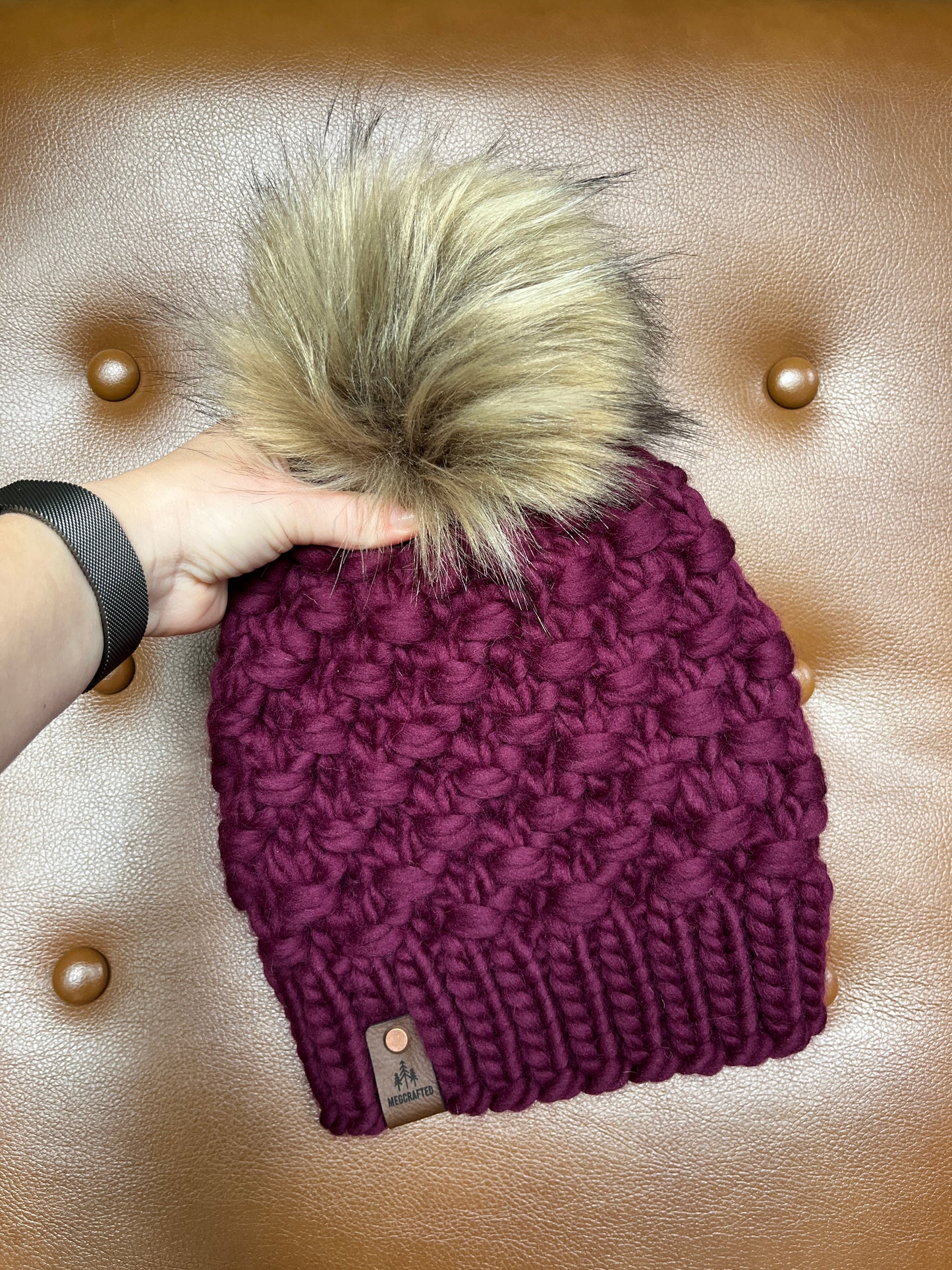 Peruvian Wool Knitted Hat - Tula in Maroon