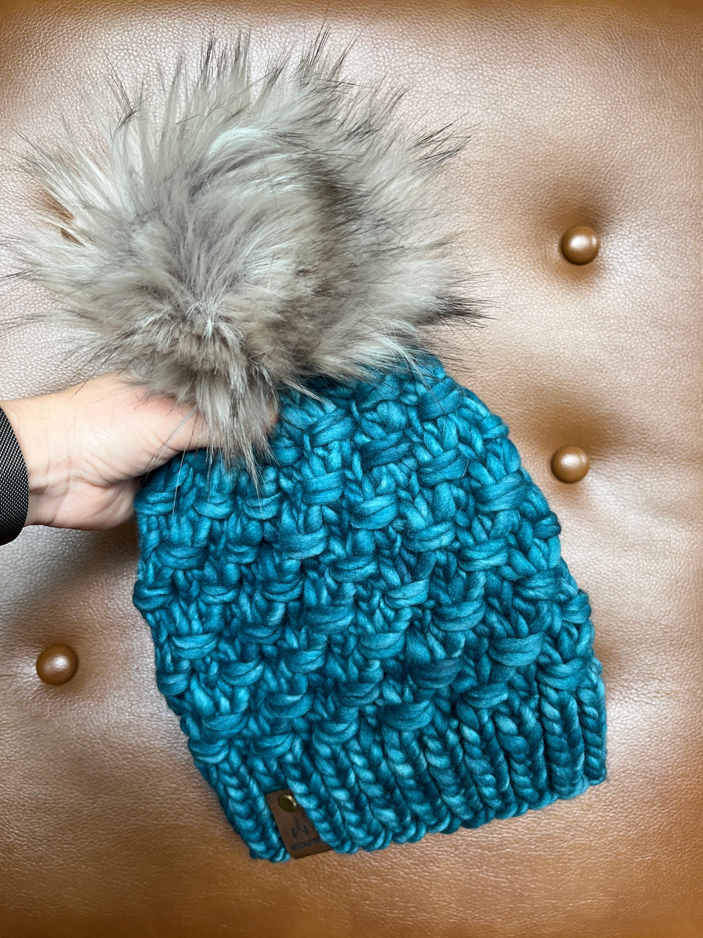 Merino Wool Knitted Hat - Tula in Teal