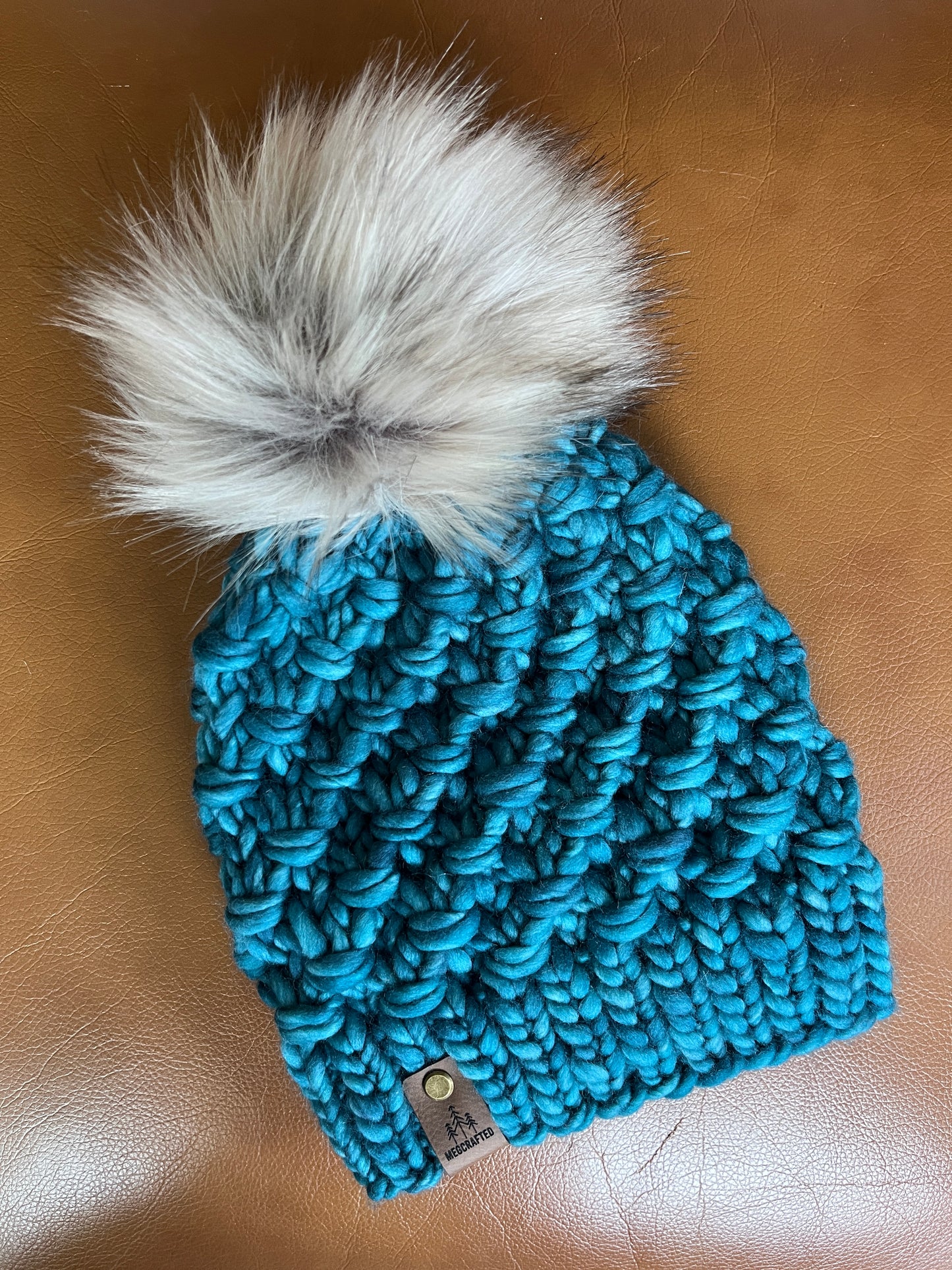 Merino Wool Knitted Hat - Tula in Teal